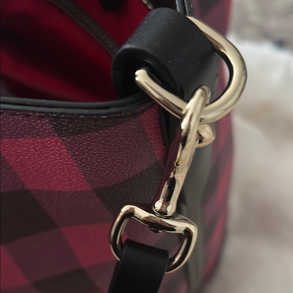 Dooney & Bourke Pink and Black Plaid Handbag - Picture 6 of 9